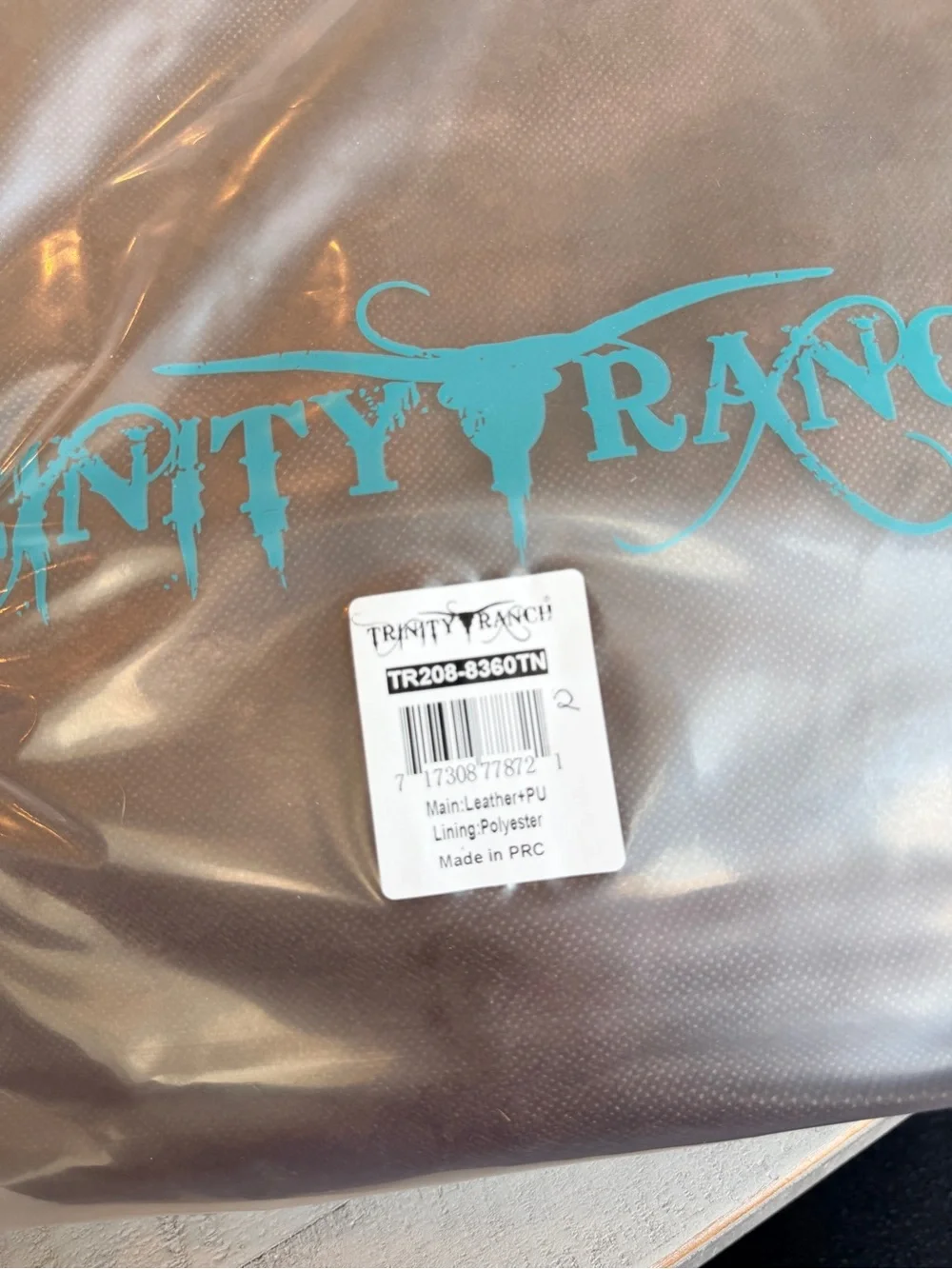 Trinity Ranch Cowhide ＆ Tooled Leather Hobo Crossbody Bag Tan